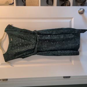 LOFT green satin-y dress